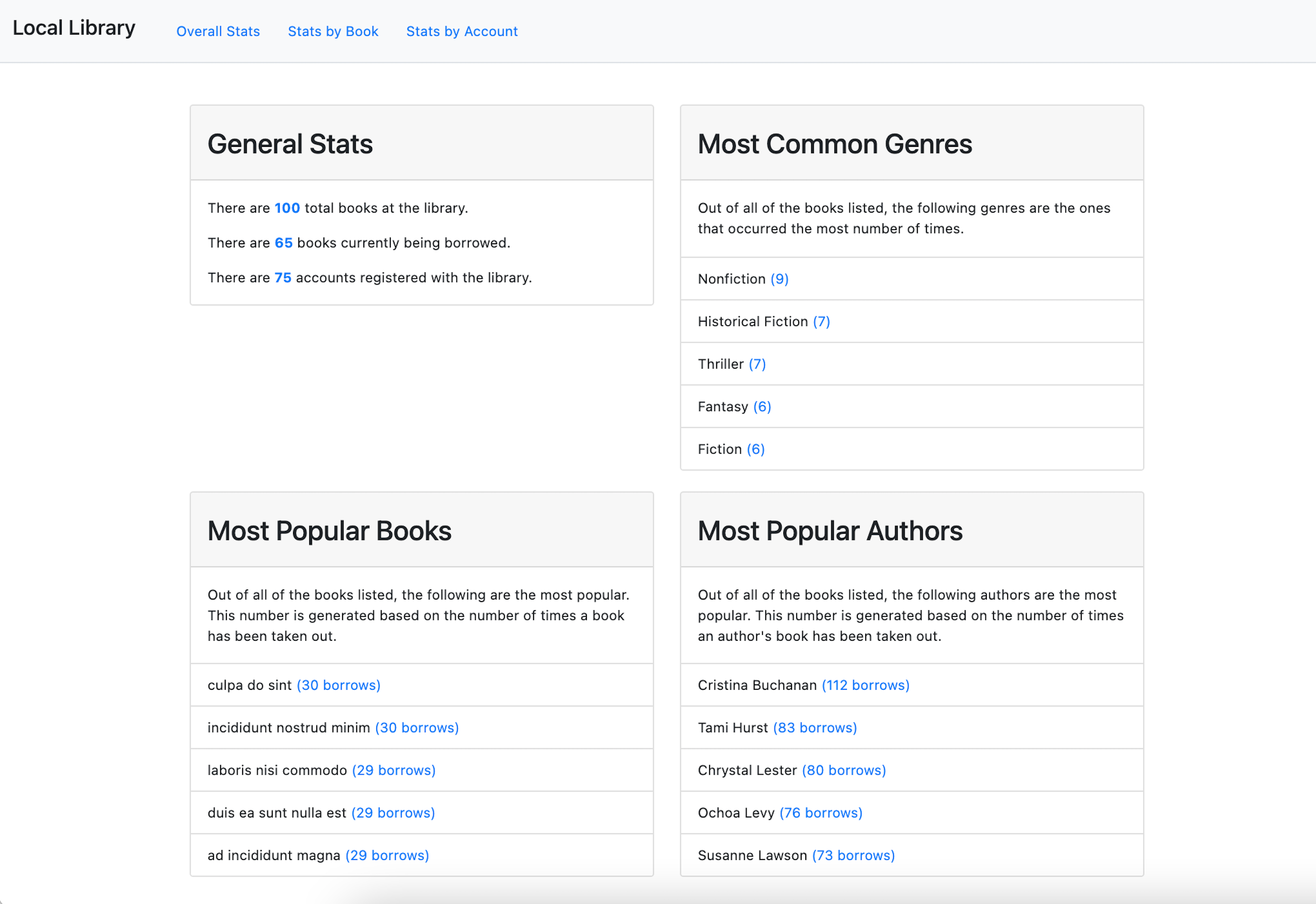 Local library screenshot